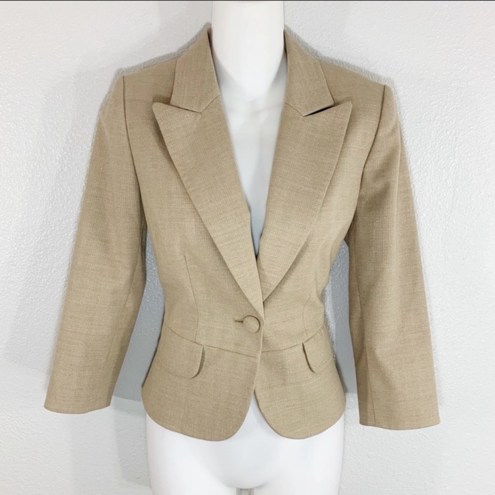Antonio Melani natural & gold metallic blazer